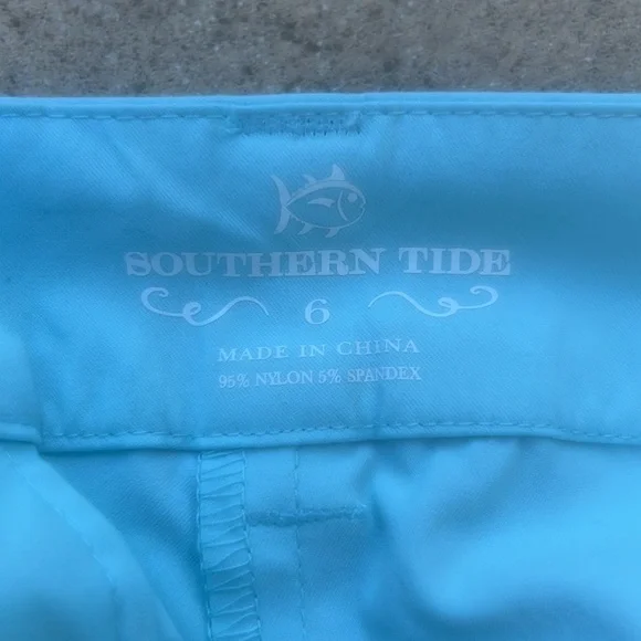 Southern Tide Wake Blue Inlet Performance 4" Inseam Women's Shorts Size 6 NWT